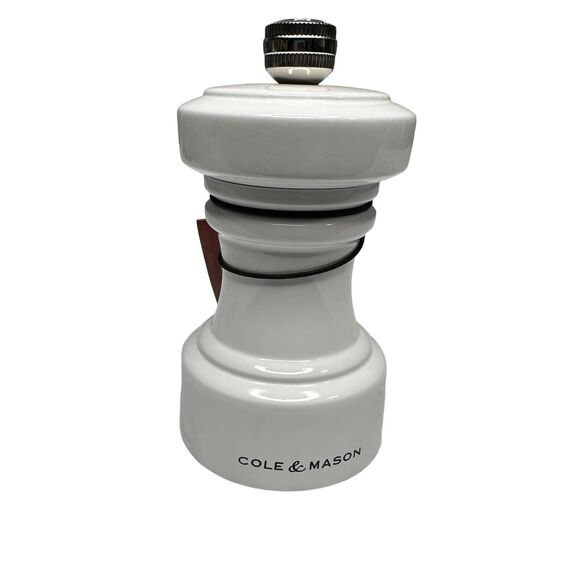 Cole & Mason Hoxton Salt Mill Salt Grinder White Gloss - Picture 1 of 9